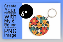Lovely Round Design for Keychains , Flower Pattern Product Image 1