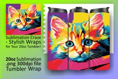 Cat Lover&#039;s Tumbler Bliss: Sublimation Designs Product Image 1