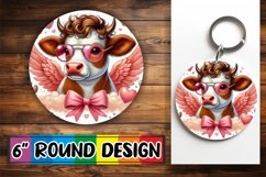 Sweet Keychain Round Design, Valentines Product Image 1