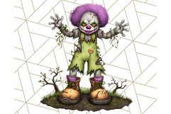 Creepy Clown Halloween PNG Clipart, Spooky Circus Art Product Image 5