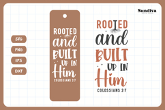 Christian Bookmark Saying SVG | Rooted and Built Up in Him Product Image 3
