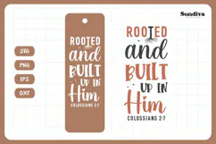 Christian Bookmark Saying SVG | Rooted and Built Up in Him Product Image 3