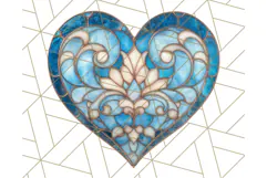 Stained Glass Heart PNG Clipart in Pastel and Bright Colors Product Image 5