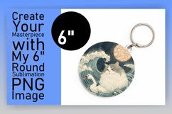 Delightful Feline Sublimation: Keychain &amp; Coaster Design Product Image 1