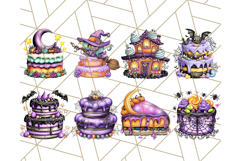 Whimsical Halloween Cake Clipart PNG, Spooky Desserts Product Image 5