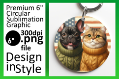 Bright Round Design for Keychains , Dog and cat Product Image 1