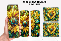 Flower Skinny Tumbler 20oz Wrap Design, Flowers Tumble PNG Product Image 1
