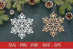 Snowflake laser SVG PNG| Christmas Snowflakes ornament Product Image 1