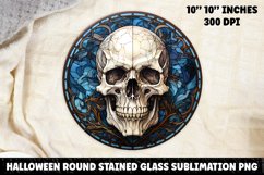 Halloween Stained Glass Sublimation PNG | Skull | Ghost Product Image 1
