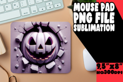 Radiant Mouse Pad Sublimation PNG, 3D Pumpkin Product Image 1