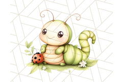 Cute Caterpillar Clipart PNG, Spring Bug Illustrations Product Image 5