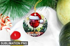 Christmas Santa Wineglass Ornament | Christmas Ornament PNG Product Image 1