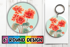 Stylish Round Design Car Coaster PNG , Beauty Flower Product Image 1