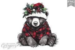 Christmas Bear Clipart Design - High Quality 300 Dpi Product Image 1