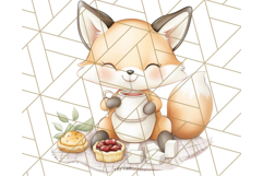 Tea Time Animal Clipart PNG Woodland Forest, Cottagecore Png Product Image 5