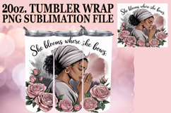 WHIMSICAL SUBLIMATION 20oz TUMBLER WRAP, Praying Woman Product Image 1