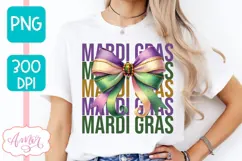 Mardi Gras PNG Sublimation design, Coquette Mardi gras shirt Product Image 4