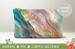Abstract Cosmetic Bag, Pearl Texture Cosmetic Bag Print Product Image 1