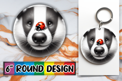 Joyful Round Keychain Magic PNG, Cute Animals Product Image 1