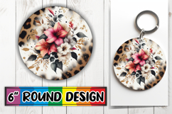 Heartfelt Circle Keychain Sublimation, Leopard Prints Product Image 1
