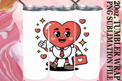 Magical Sublimation 20oz tumbler wrap, Valenines Heart Product Image 1