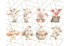 Baby Farm Animal Clipart, Cute Farm Yard Animals Png Product Image 5