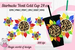 Leopard Sunflower Lgbt Rainbow tumbler Venti cold cup 24 oz Product Image 3