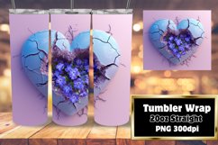Captivating Floral Love Sublimation Tumbler Product Image 1