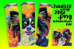 Artistic Dog Tumbler Wrap 20oz Sublimation Design Product Image 1