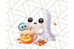 Cute Halloween Ghost Clipart PNG, Ghost and Friends Holiday Product Image 5