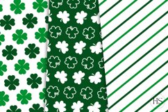 20 St Patrick&#039;s Day Digital Paper, Irish Clover Pattern Product Image 2