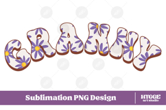 granny Png Retro Flowers Mother&#039;s Day Floral Mom Sublimation Product Image 1