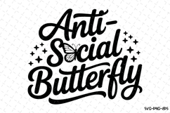 Anti-Social Butterfly Svg | Svg Cut Files Product Image 1
