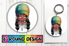 Cheerful Round Car Coaster PNG, Black Woman Product Image 1