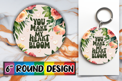 Bright Sublimation Round Ornaments, Flower Quote Product Image 1