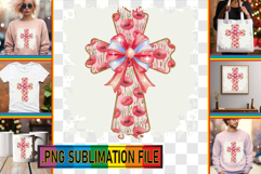 Timeless TSHIRT Designs PNG, Flower Cross Product Image 1