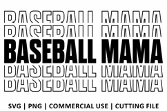 Baseball Mama SVG | Stacked SVG Product Image 2