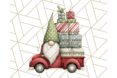 Vintage Truck Christmas Gnomes Clipart PNG, Cute Gnome Png Product Image 5