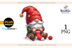 Watercolor Christmas gnomes, Christmas Gnomes Product Image 1