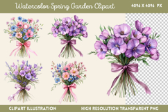 Watercolor Spring Garden Clipart Bundle PNG Product Image 6
