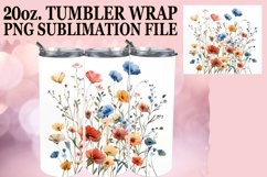 15x Watercolor Meadow Tumbler Wrap 20oz Bundle PNG, Spring Product Image 9