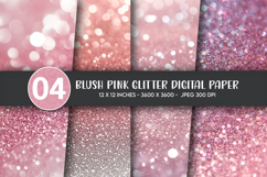 Blush Pink Glitter Digital Paper Product Image 1