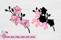 Orchid Flower SVG cut file, orchid silhouette, for cricut Product Image 1