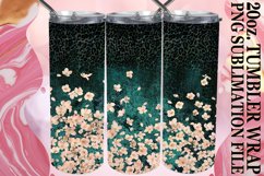 Floral Leopard Print Tumbler Wrap - Glittery Marvel Product Image 1