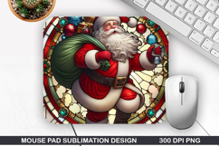 Santa Mouse Pad Sublimation, Christmas Mouse Pad PNG Design Product Image 1