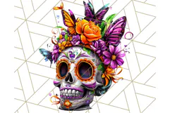 Bright Sugar Skull PNG Clipart, Halloween Colorful Skull Png Product Image 5