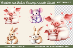 Mothers and Babies Nursery Animals PNG Product Image 1