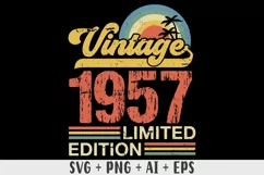 Vintage 1957 Limited edition SVG - 66th Birthday SVG T-shirt Product Image 1