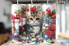 Christmas Cat Tumbler Wrap - Christmas Tumbler PNG Design Product Image 1