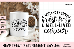 Heartfelt Retirement Quote SVG | A Well Deserved Rest Product Image 1